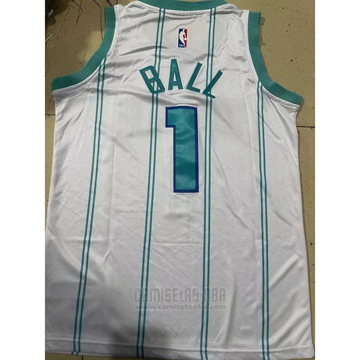 Camiseta Nino Charlotte Hornets LaMelo Ball #1 Association 2022-23 Blanco
